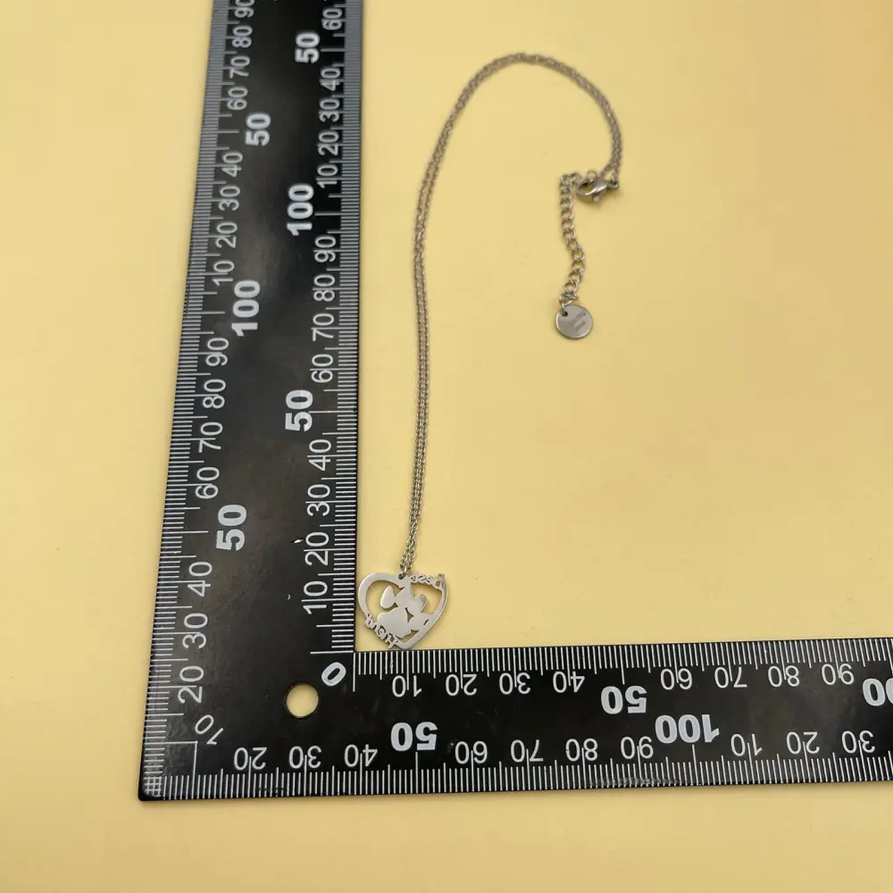 Zampa Cuore Liscio-Collana Corta in Acciaio - CAC413-2279