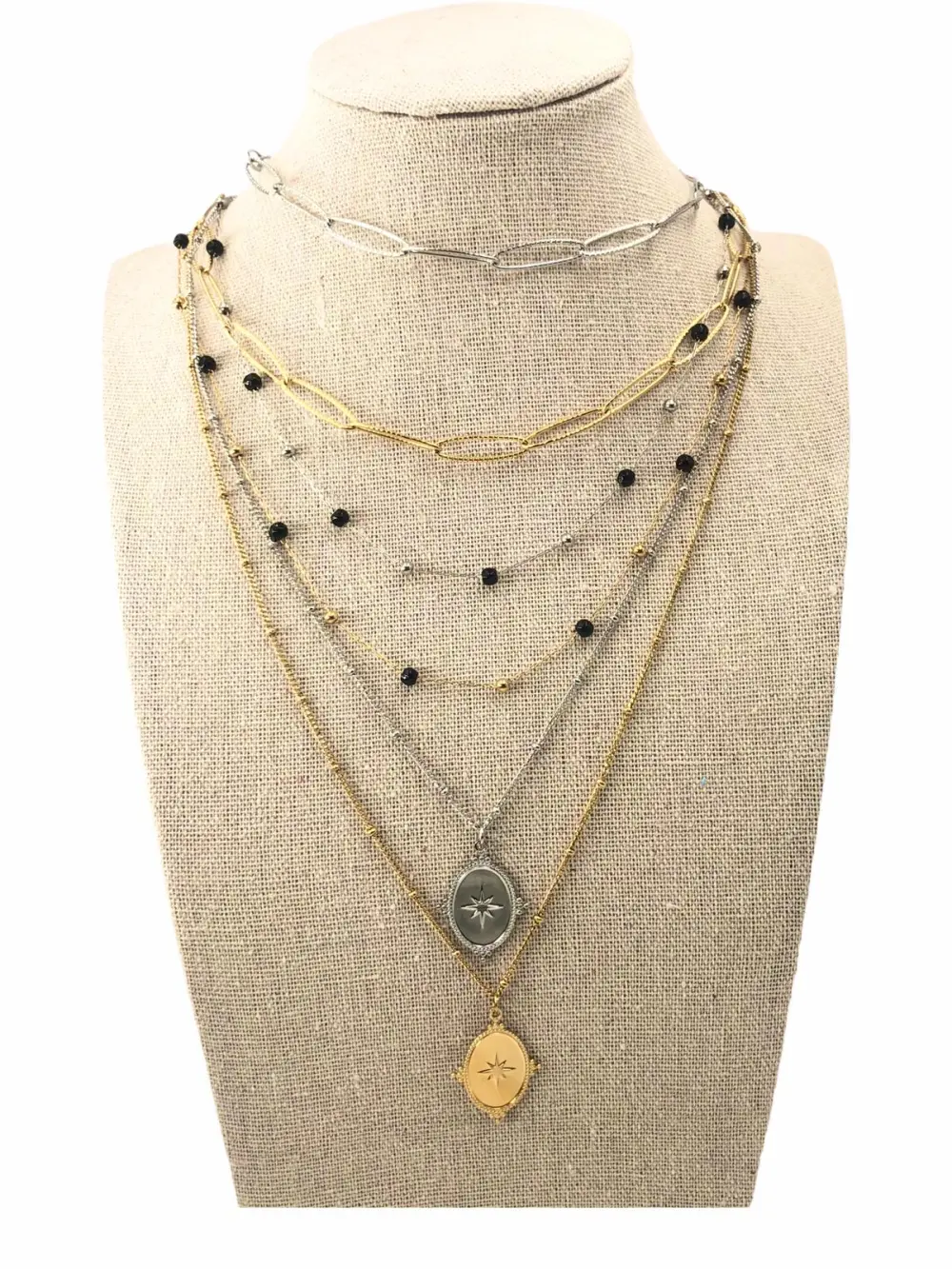 CAC4157-Stella Polare-Collana Corta Multifilo in Acciaio - CAC4157-Stella Polare-Collana Corta Multifilo in Acciaio