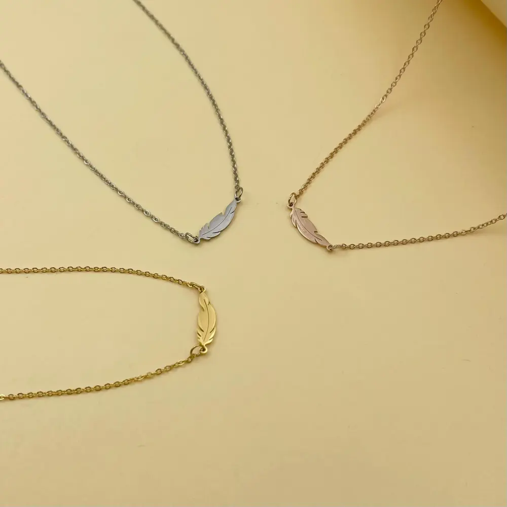 Piuma-Collana Corta in Acciaio - CAC450-230