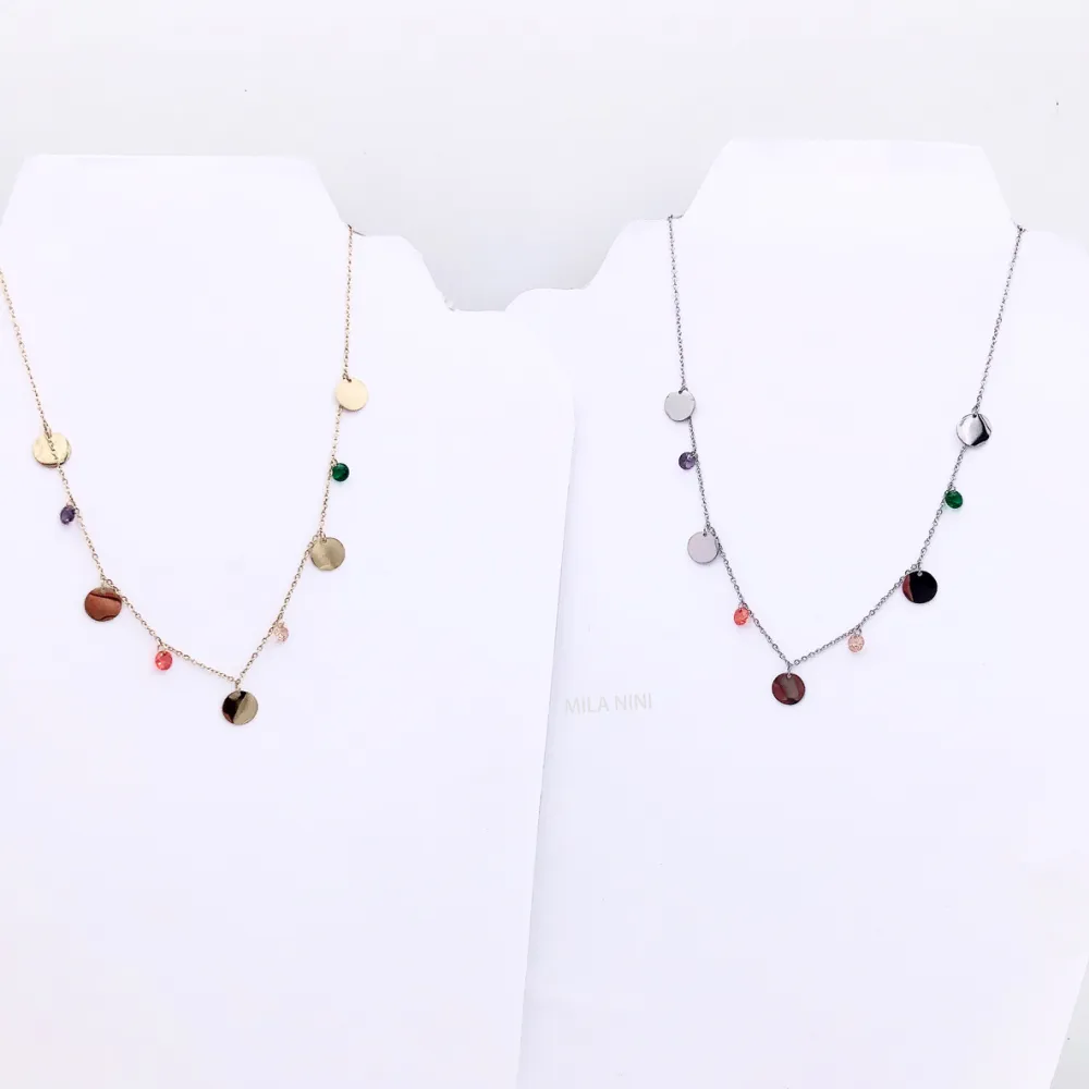 Tondo e zirconia 5037  - Collana Acciaio - CAC5037-Tondo e zirconia - Collana Corta in Acciaio (Acciaio)