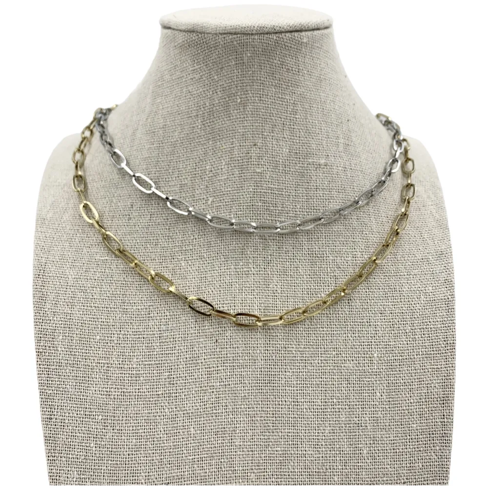 CAC5831-Catena Piccola-Collana Catena Corta in Acciaio - CAC5831-Catena Piccola-Collana Catena Corta in Acciaio