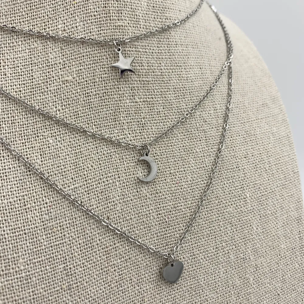 CAC5853-Stella Luna Cuore - Collana Multifilo - CAC5853-Stella Luna Cuore - Collana Multifilo