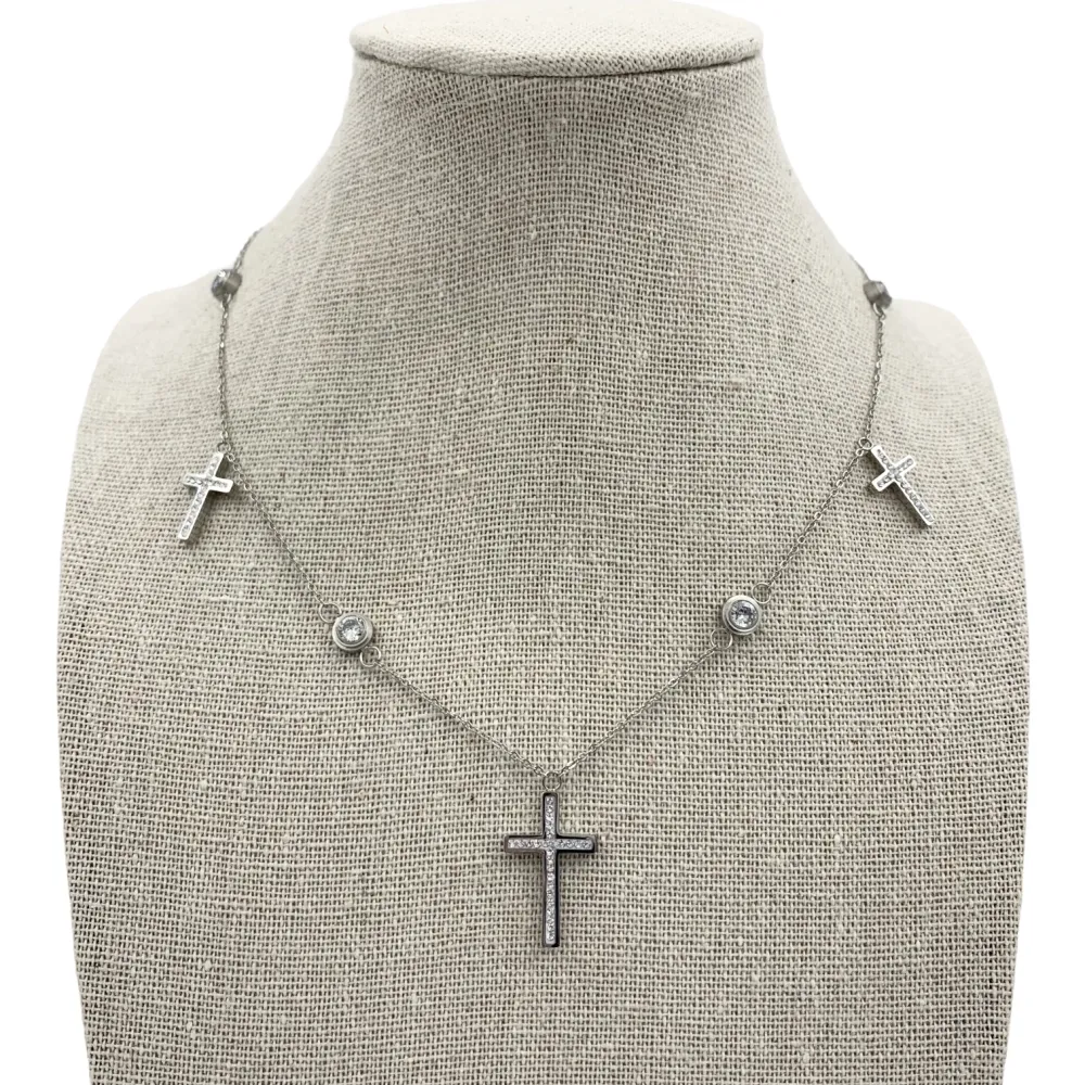 CAC5857-Croce- Collana Corta  in Acciaio - CAC5858-Croce- Collana Corta  in Acciaio