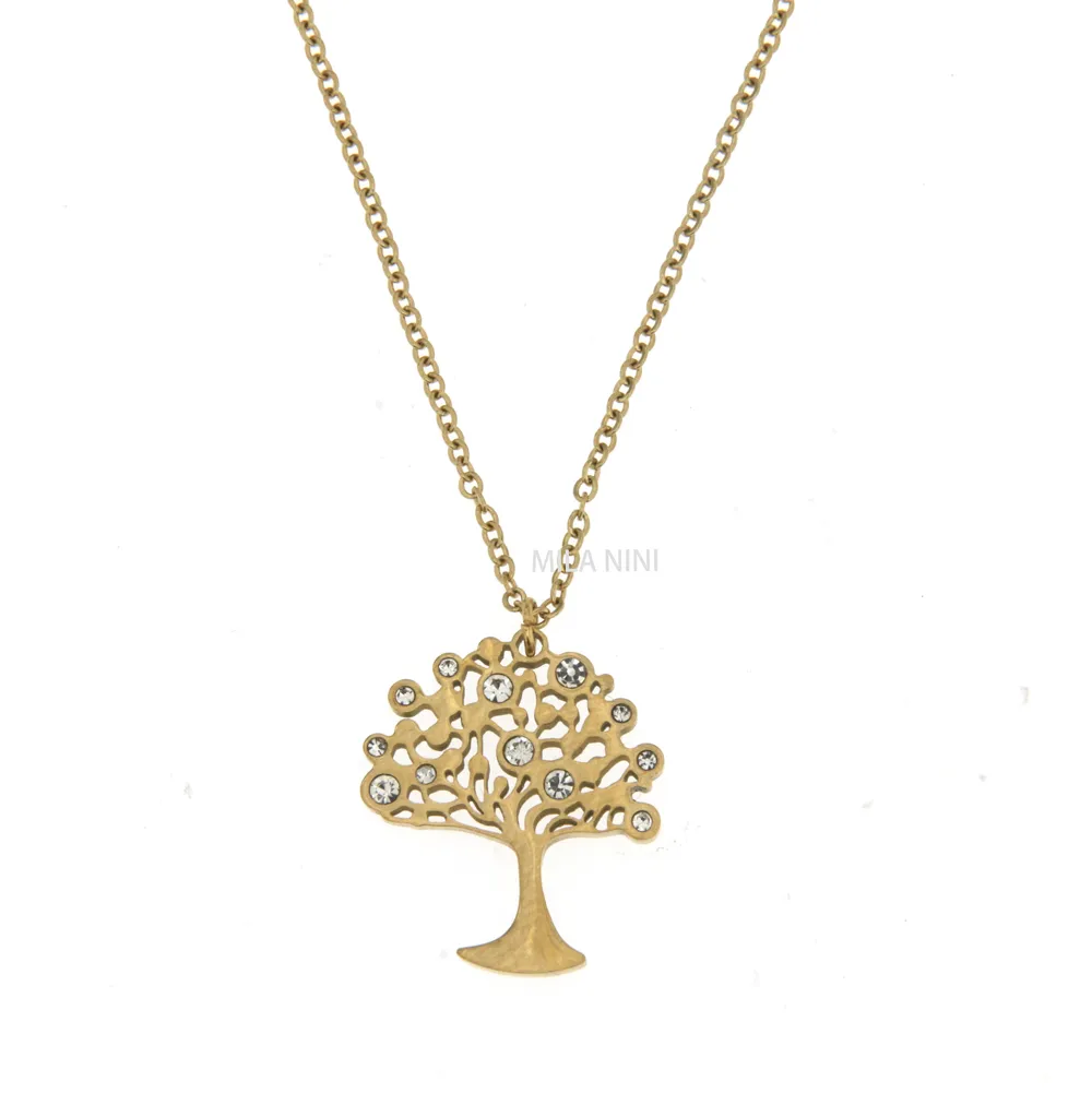 Albero della vita  - Girocollo in Acciaio con Strass - CAC6347-Albero della vita  - Girocollo in Acciaio con Strass