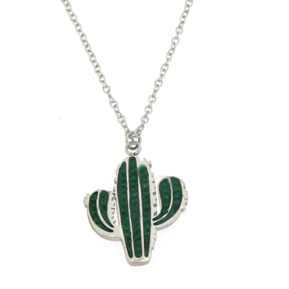 Cactus - Girocollo in Acciaio con Strass - CAC6380-Cactus - Girocollo in Acciaio con Strass