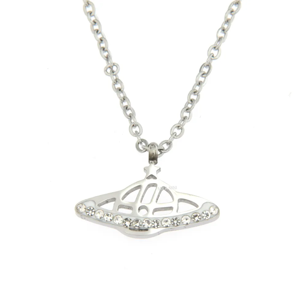 Universo Piccolo- Girocollo in Acciaio con Strass - CAC6382-Universo Piccolo- Girocollo in Acciaio con Strass