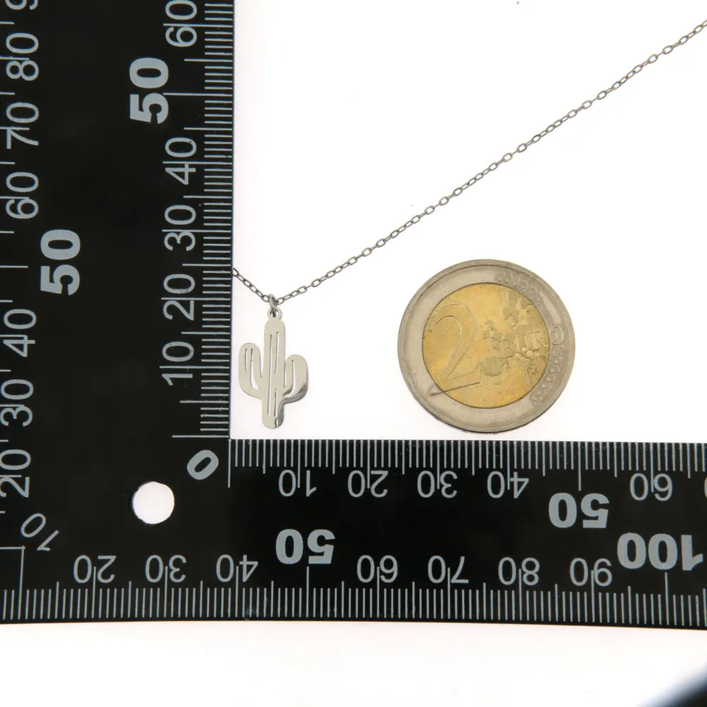 [CAC6418-Cactus- Collana Corta in Acciaio] CAC6418-Cactus- Collana Corta in Acciaio - CAC6418-Cactus- Collana Corta in Acciaio