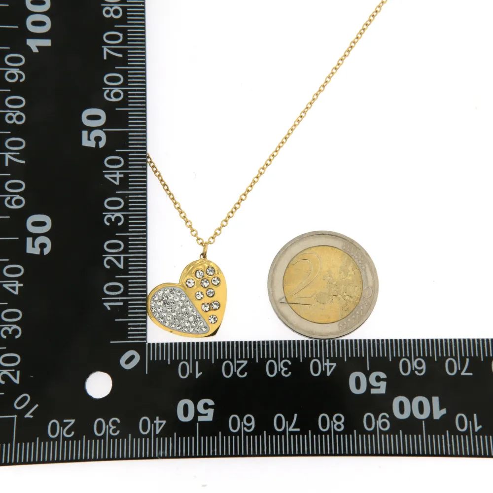 CAC6423-Cuore- Collana Corta in Acciaio - CAC6423-Cuore- Collana Corta in Acciaio