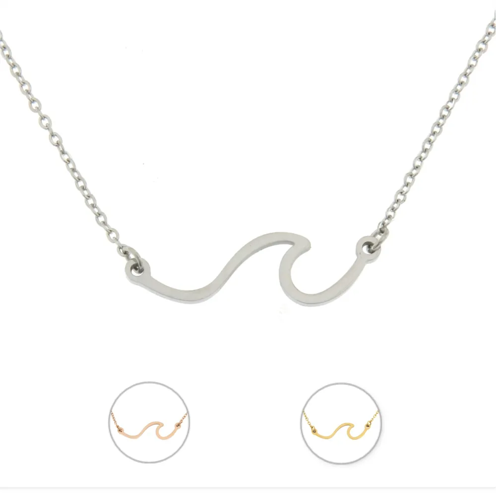 CAC6613-Onda- Collana Girocollo in Acciaio - CAC6613-Onda- Collana Girocollo in Acciaio (Argento)