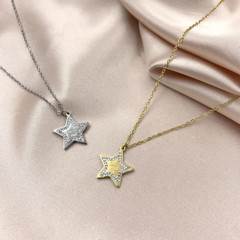 CAC6712-Stella Super Mom-Collana Girocollo in Acciaio - CAC6712-Stella Super Mom-Collana Girocollo in Acciaio (Argento)