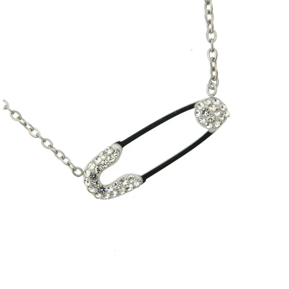 CAC6714-Spilla-Collana Girocollo in Acciaio - CAC6714-Spilla-Collana Girocollo in Acciaio