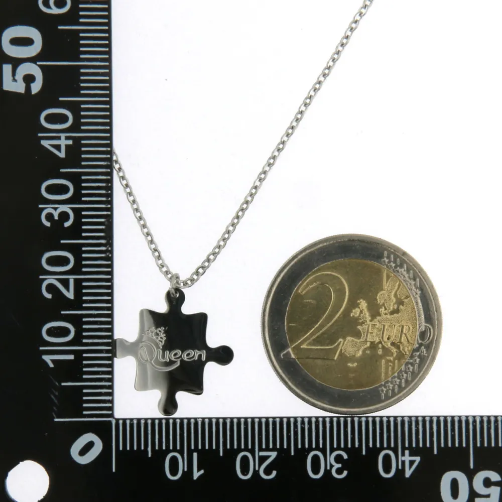 [CAC6863-Puzzle Queen - Collana Girocollo in Acciaio] CAC6863-Puzzle Queen - Collana Girocollo in Acciaio - CAC6863-Puzzle Queen - Collana Girocollo in Acciaio