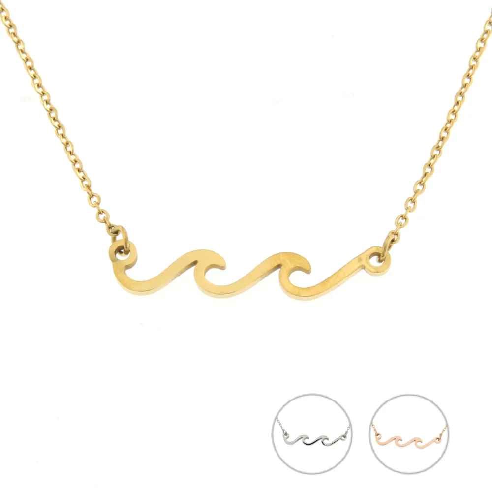 CAC7227-Doppia Onda- Collana Girocollo in Acciaio - CAC7227-Doppia Onda- Collana Girocollo in Acciaio