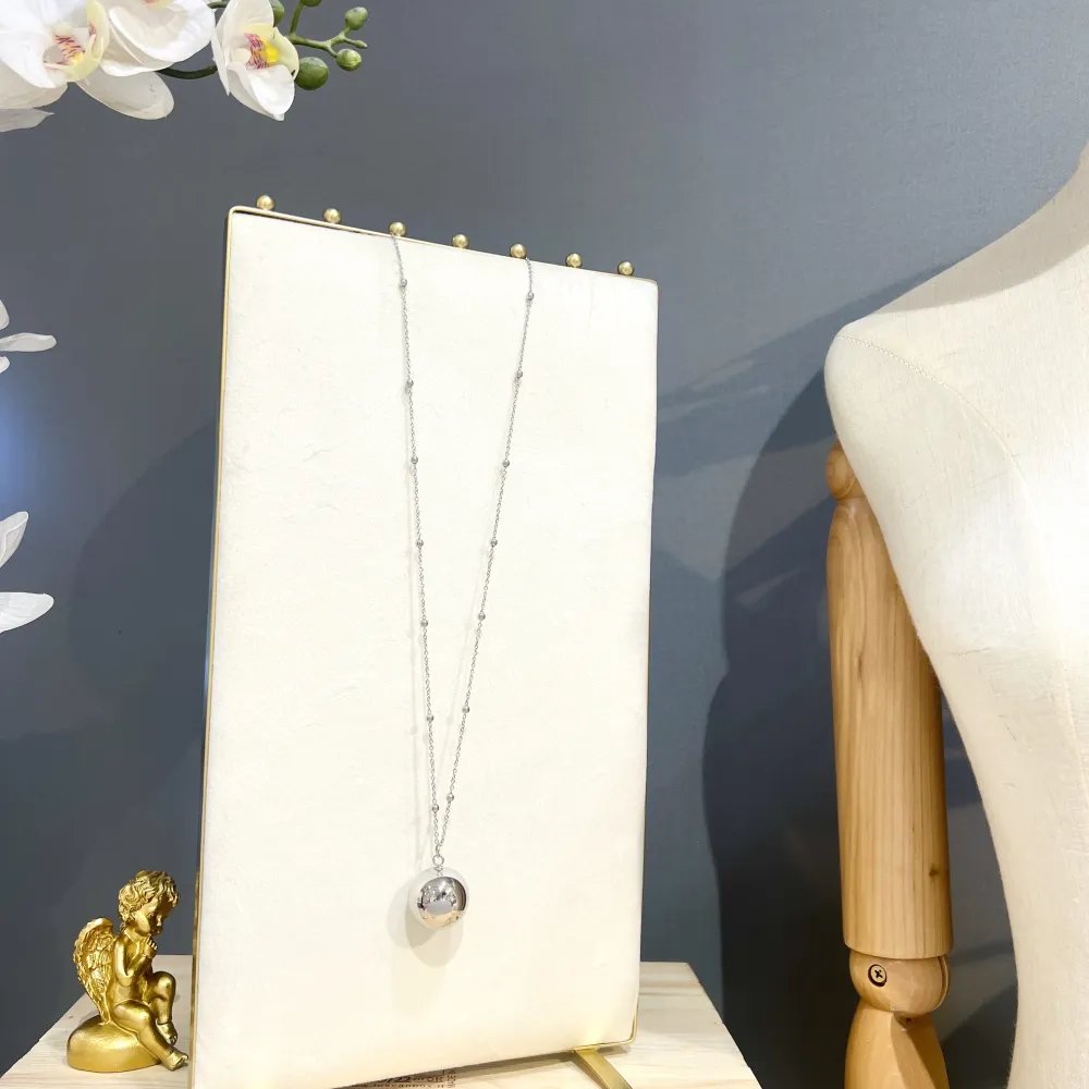 Chiama Angeli Pallina Grande 25mm-Collana Lunga in Acciaio - CAL-413-1536 25mm