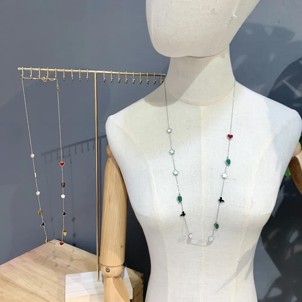 [CAL-413-2148] Fiore Farfall-Collana Lunga in Acciaio - CAL-413-2148 (Oro Giallo)