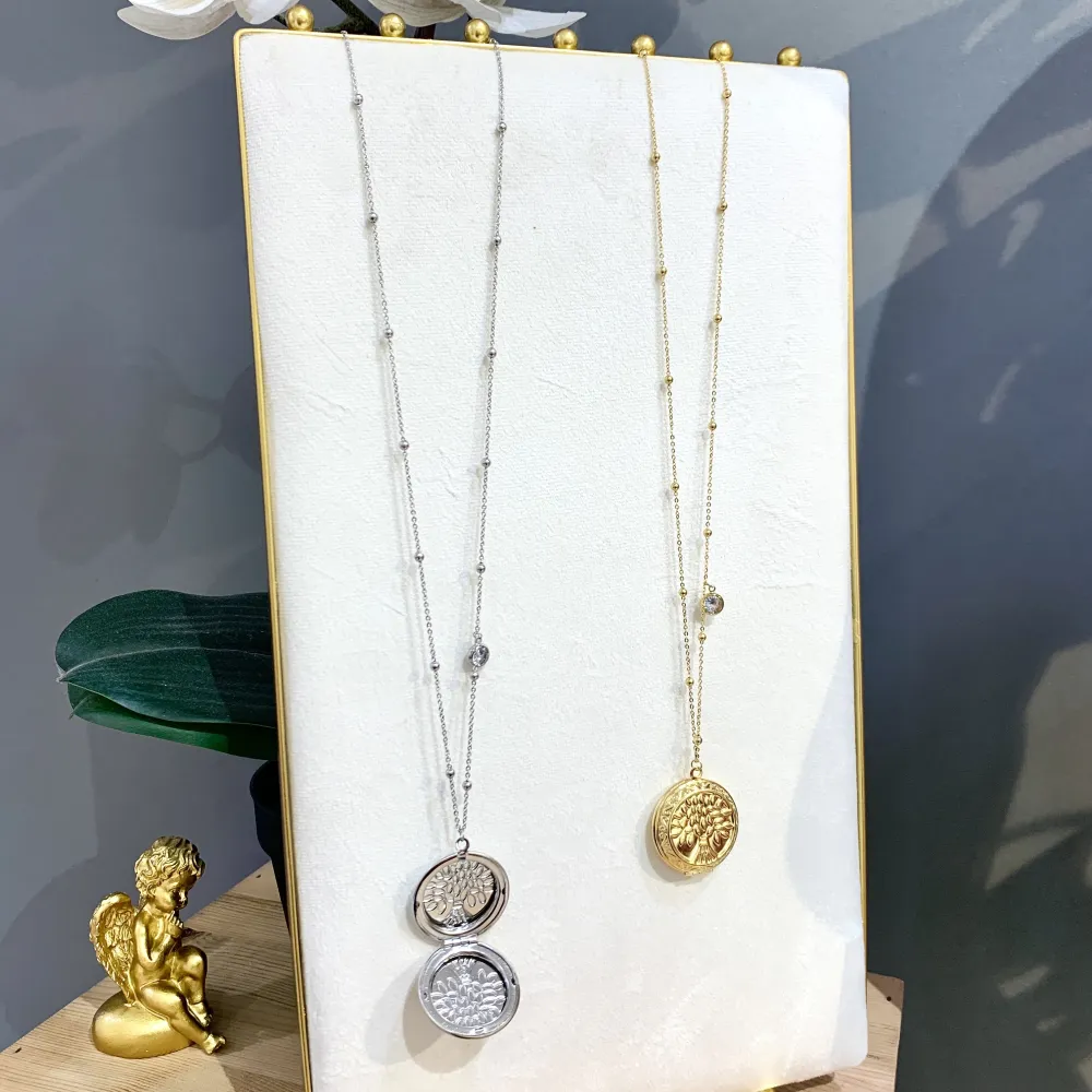 Albero della Vita Apribile -Collana Lunga Portafoto in Acciaio - CAL-413-2205