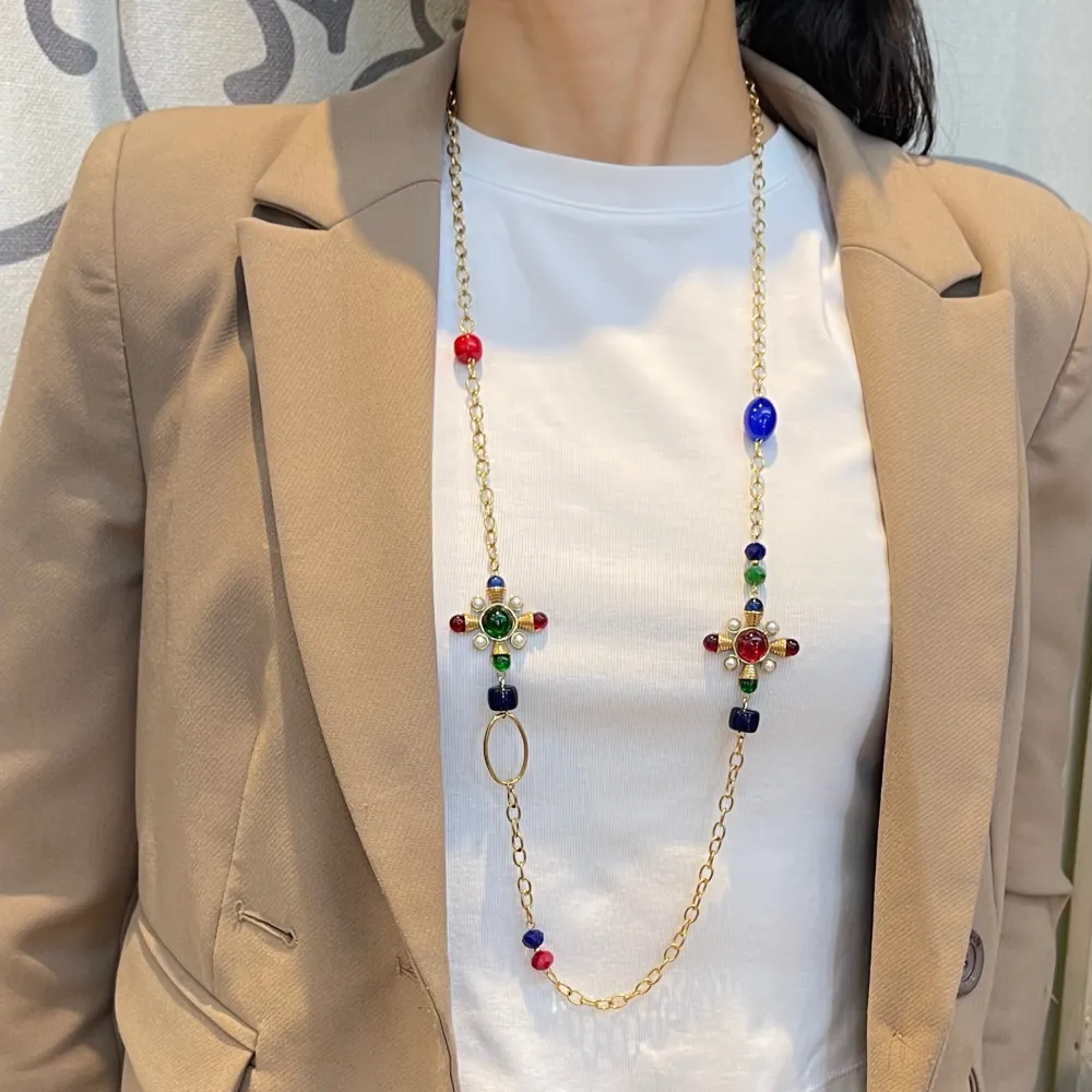 Catena Rosario con Cornino-Collana Lunga in Acciaio - CAL-765-70