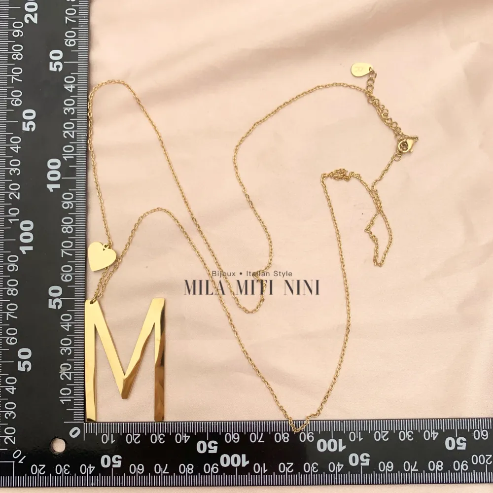 CAL413-1543-Iniziale ORO GIALLO-Collana Lunga in Acciaio - CAL413-1543-Iniziale ORO GIALLO-Collana Lunga in Acciaio (S)