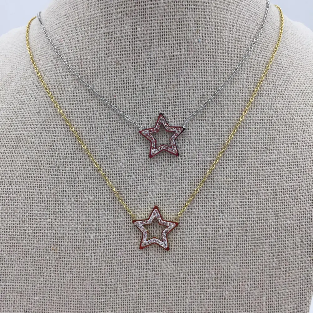 CAS- Stella 4618 - Collana in Acciaio con Strass - CAS- Stella 4618 - Collana in Acciaio con Strass