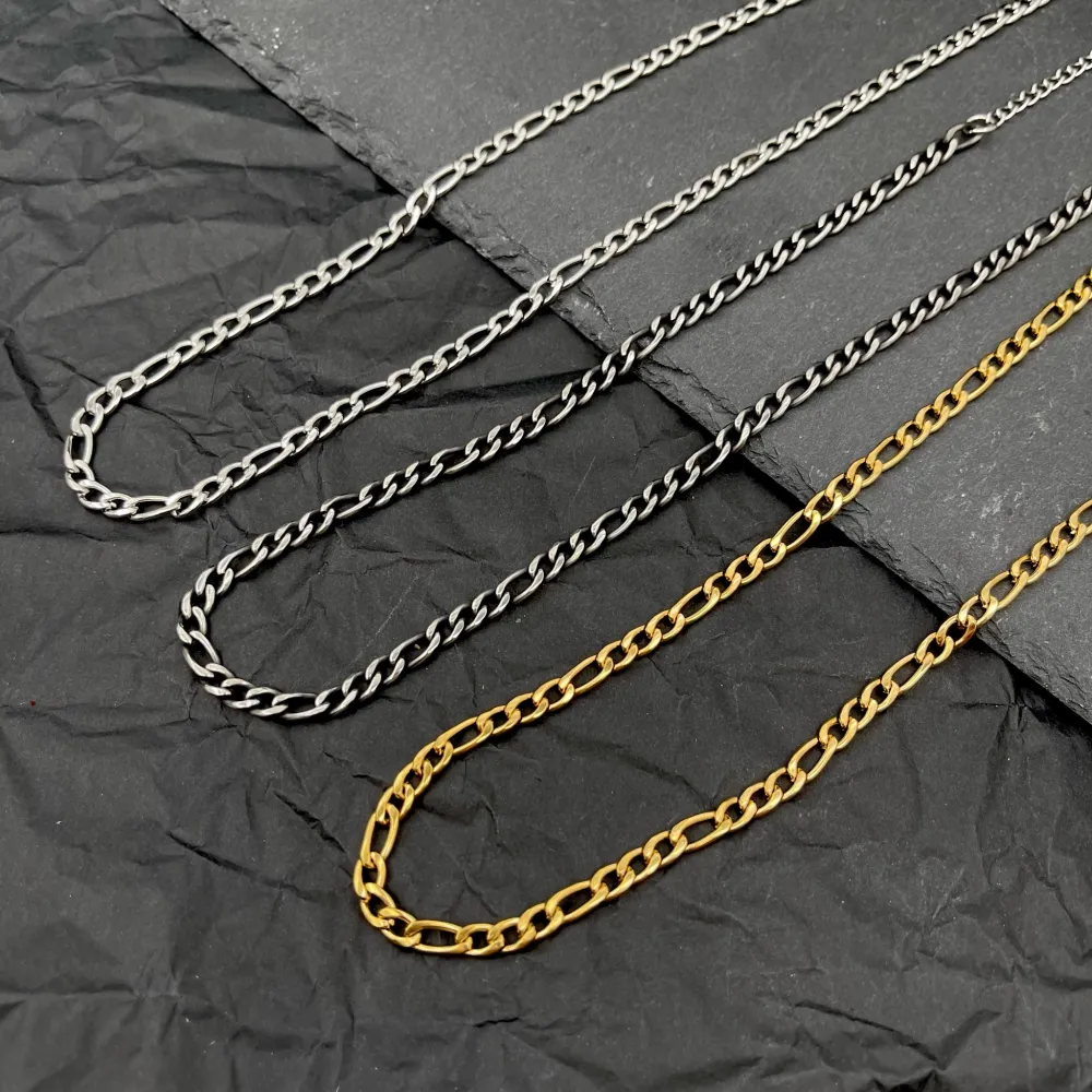 Catena 5mm-Collana in Acciaio - CAU-208-258 5mm (Argento)