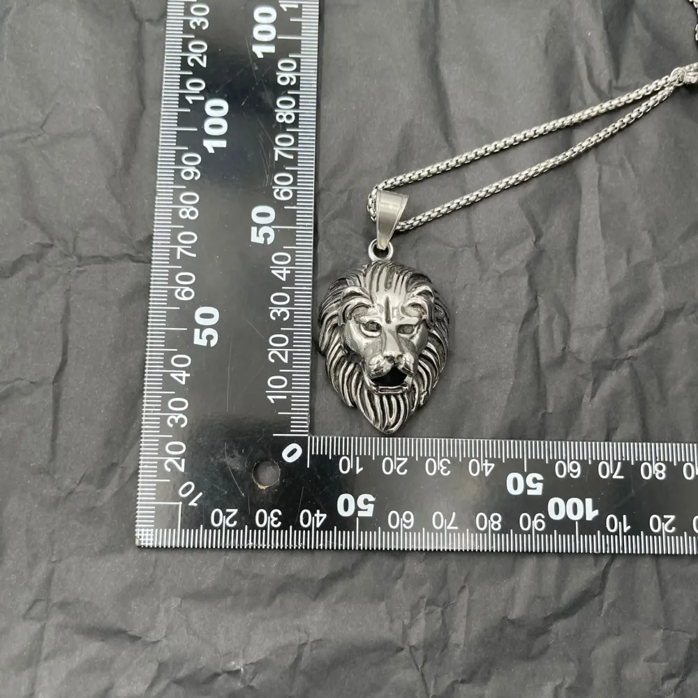 Leone -Collana Lunga in Acciaio da Uomo - CAU-518-147 (Oro Giallo)