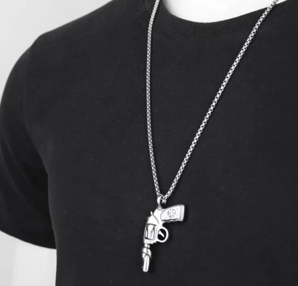 Pistola-Collana Lunga in Acciaio - CAU-518-262 (Acciaio)