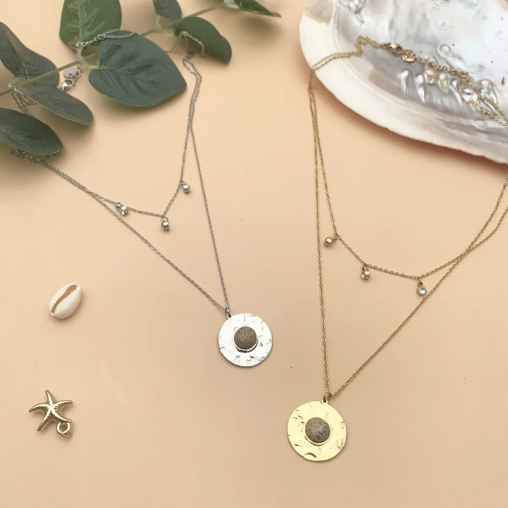 (3 pezzi) Multifilo collana acciaio - CAV-104-SF-115