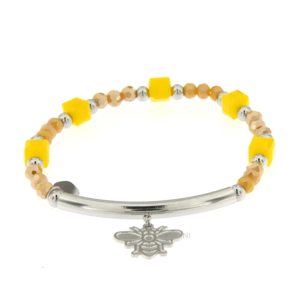 CBAE Ape - Bracciale Cristalli Elastico Acciaio 1015 - CBAE Ape - Bracciale Elastico Acciaio 1015