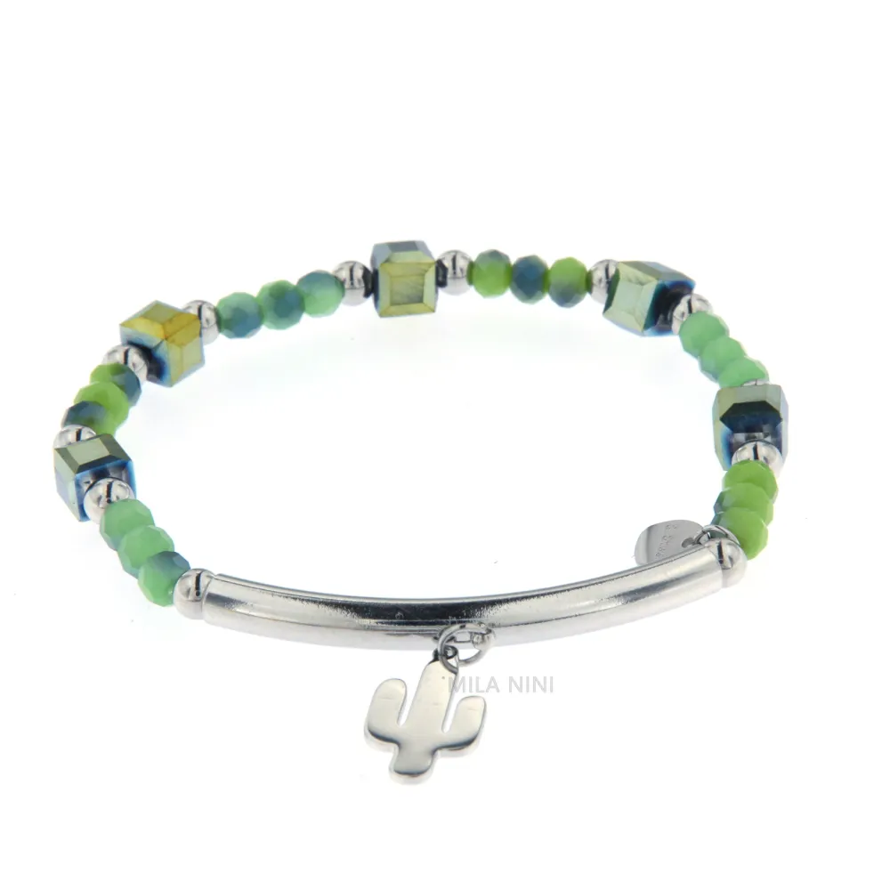 [CBAE Cactus - Bracciale Elastico Acciaio 1015] CBAE Cactus- Bracciale Cristalli Elastico Acciaio 1015 - CBAE Cactus - Bracciale Elastico Acciaio 1015
