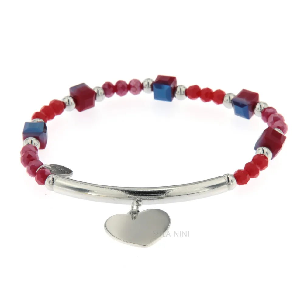[CBAE Cuore - Bracciale Elastico Acciaio 1015] CBAE Cuore - Bracciale Cristalli Elastico Acciaio 1015 - CBAE Cuore - Bracciale Elastico Acciaio 1015