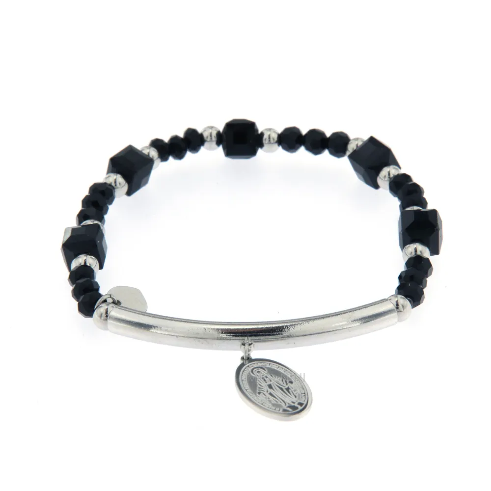 CBAE Madonna  - Bracciale Cristalli Elastico Acciaio 1015 - CBAE Madonna - Bracciale Elastico Acciaio 1015