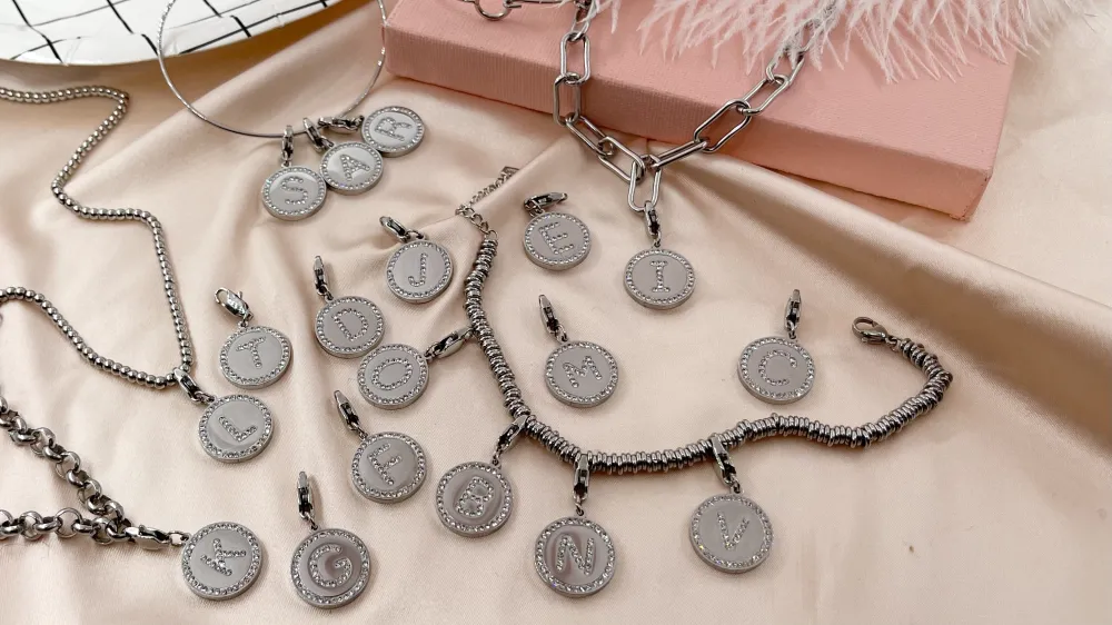 Inziale,Ciondolo con Strass - CIO-413-203 (S)