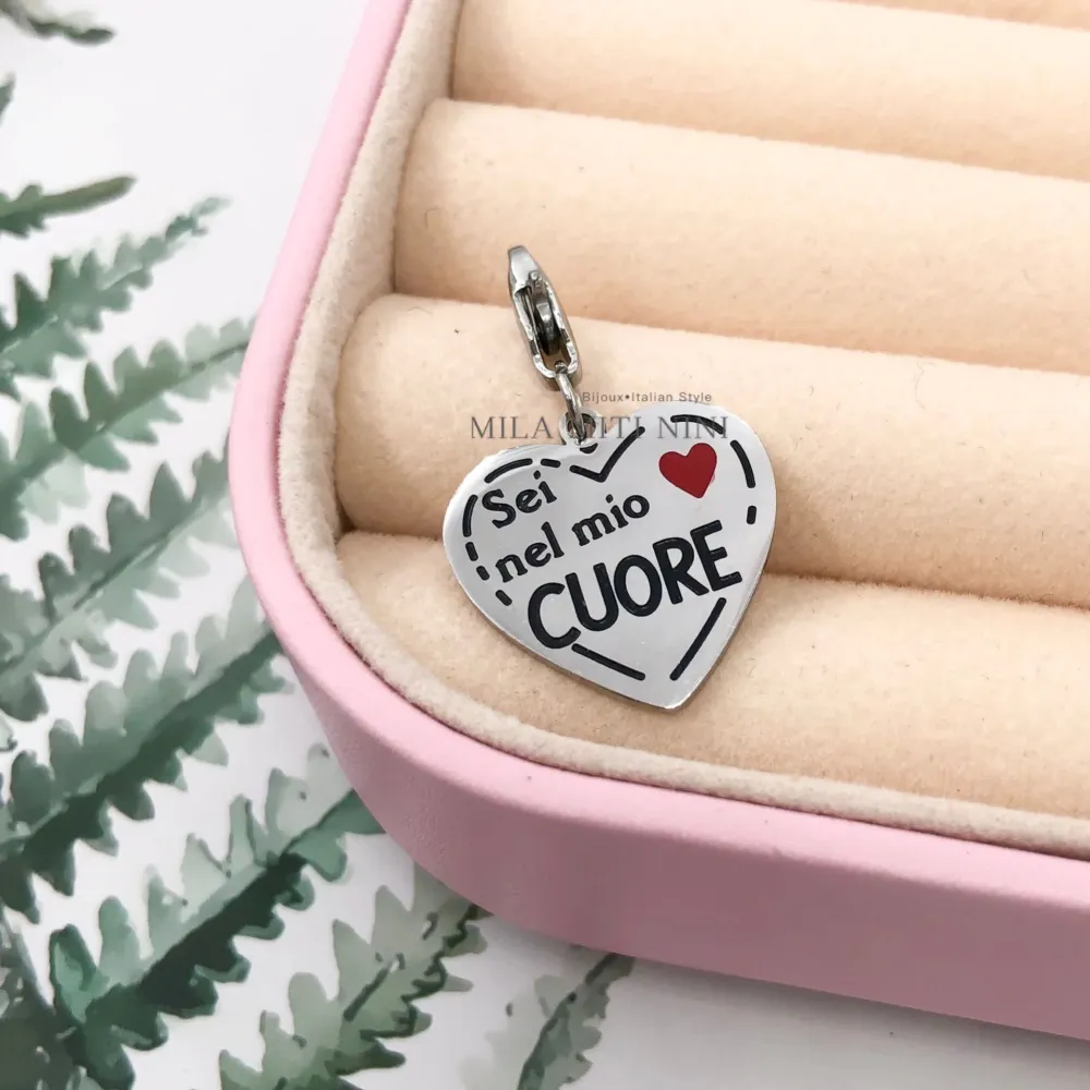 Sei nel mio Cuore-Ciondolo Smaltato in Acciaio - CIO413-110