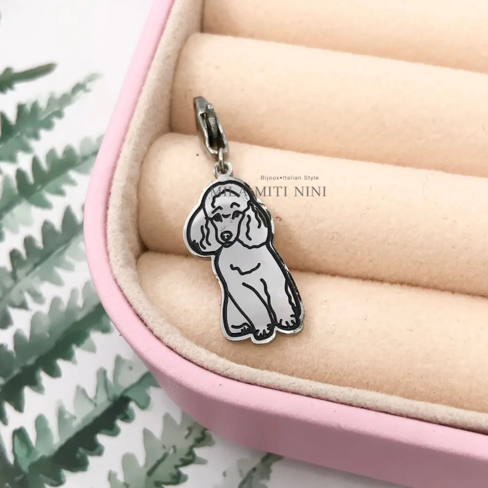 Cane-Ciondolo Smaltato in Acciaio - CIO413-117