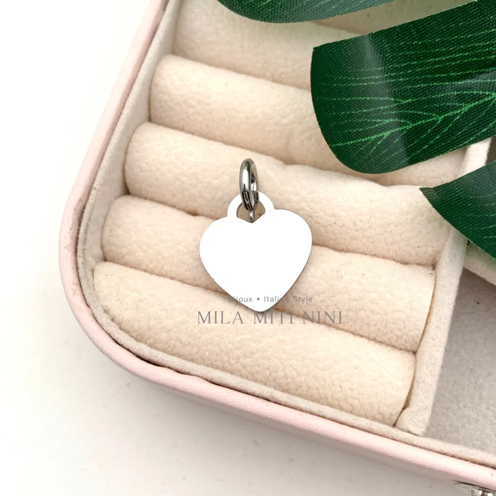 [CIO413-267] Cuore Liscio-Ciondolo in Acciaio - CIO413-267