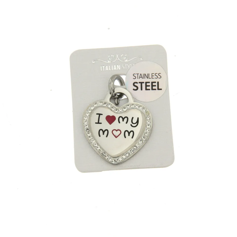 [CIO5480-I love my mom - Ciondolo in Acciaio] CIO-Sei nel mio cuore 5480 - Ciondolo in Acciaio - CIO5480-I love my mom - Ciondolo in Acciaio