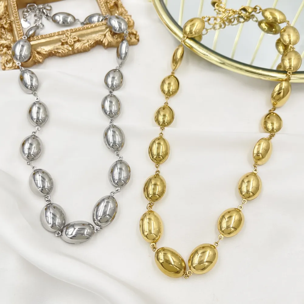 Catena  Ovale Vuoto-Collana Corta in Acciaio - CL-103-AA5125N