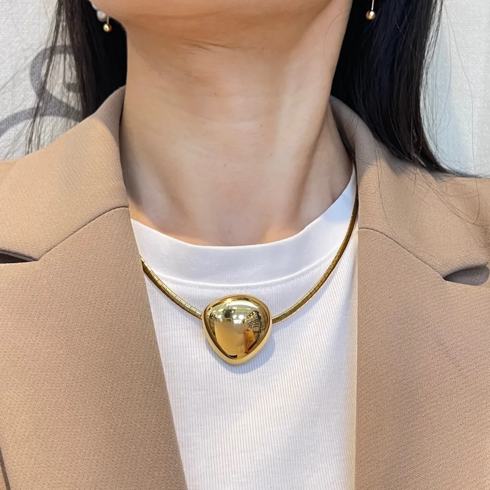 Catena Serpente con Goccia-Collana Corta in Acciaio - CL-413-3629 (Argento)