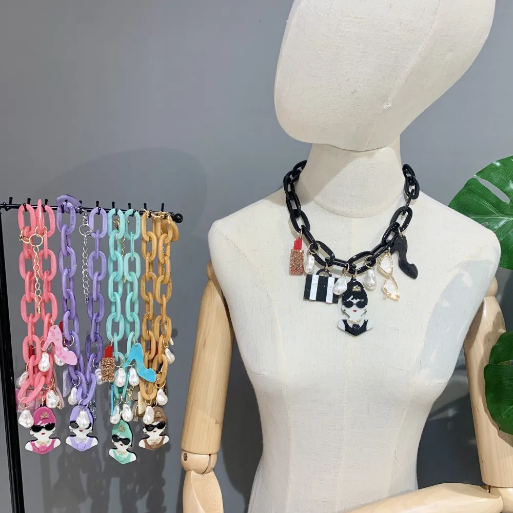 Audrey-Collana Corta Moda - CMC-14452PE