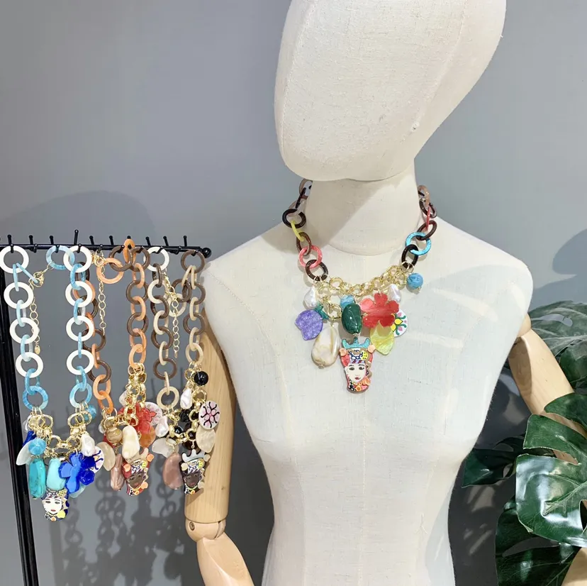 Testa Moro-Collana Corta Moda - CMC-15340-A (Fucsia)