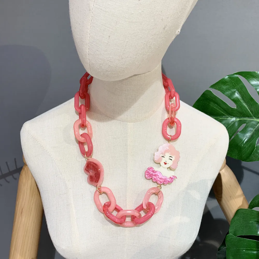 Donna Merilyn-Collana Corta in Resina - CMC-15386 (Nero)