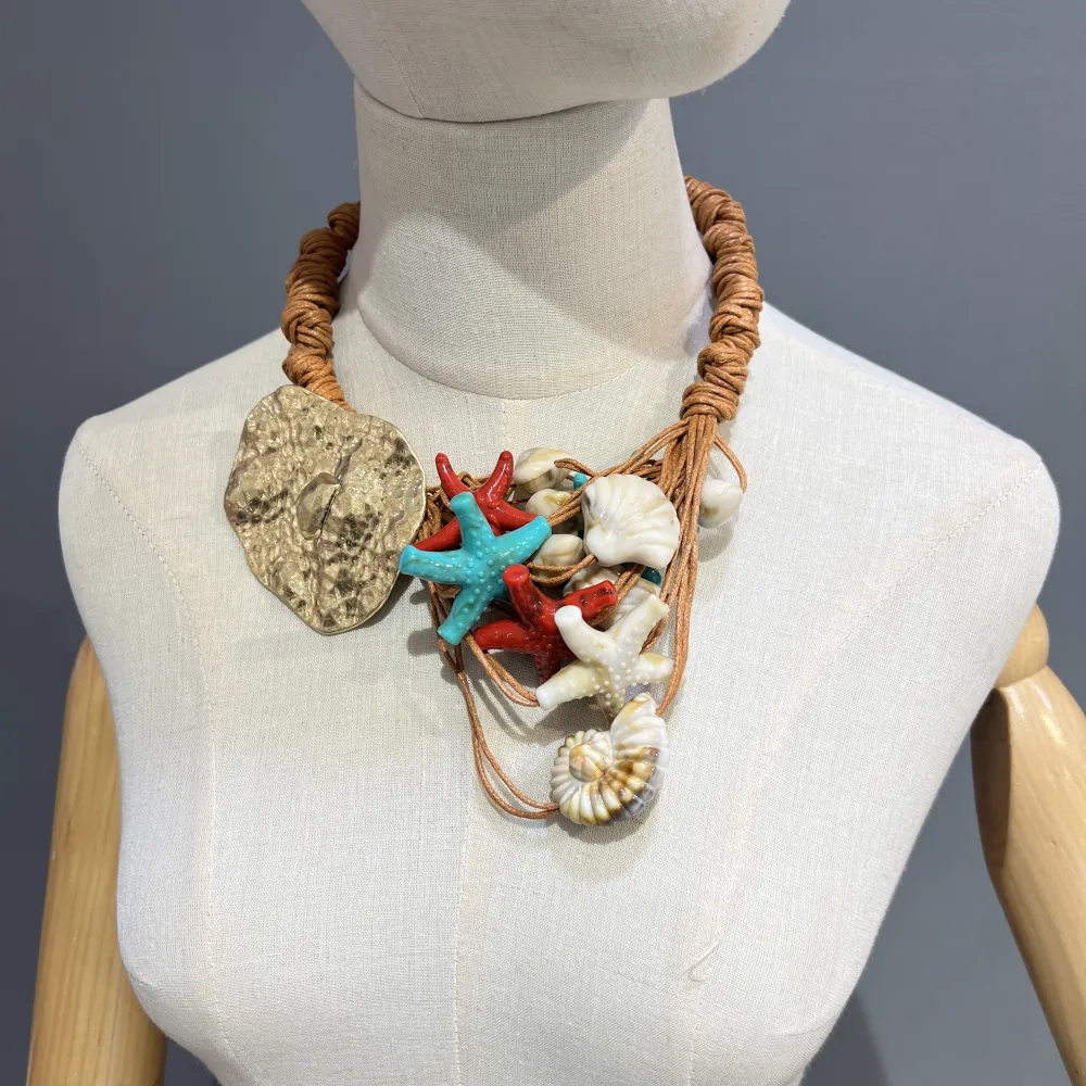 [CMC-297-10] Conchiglia Mare Stella marina -Collana Corta in Resina - CMC-297-10