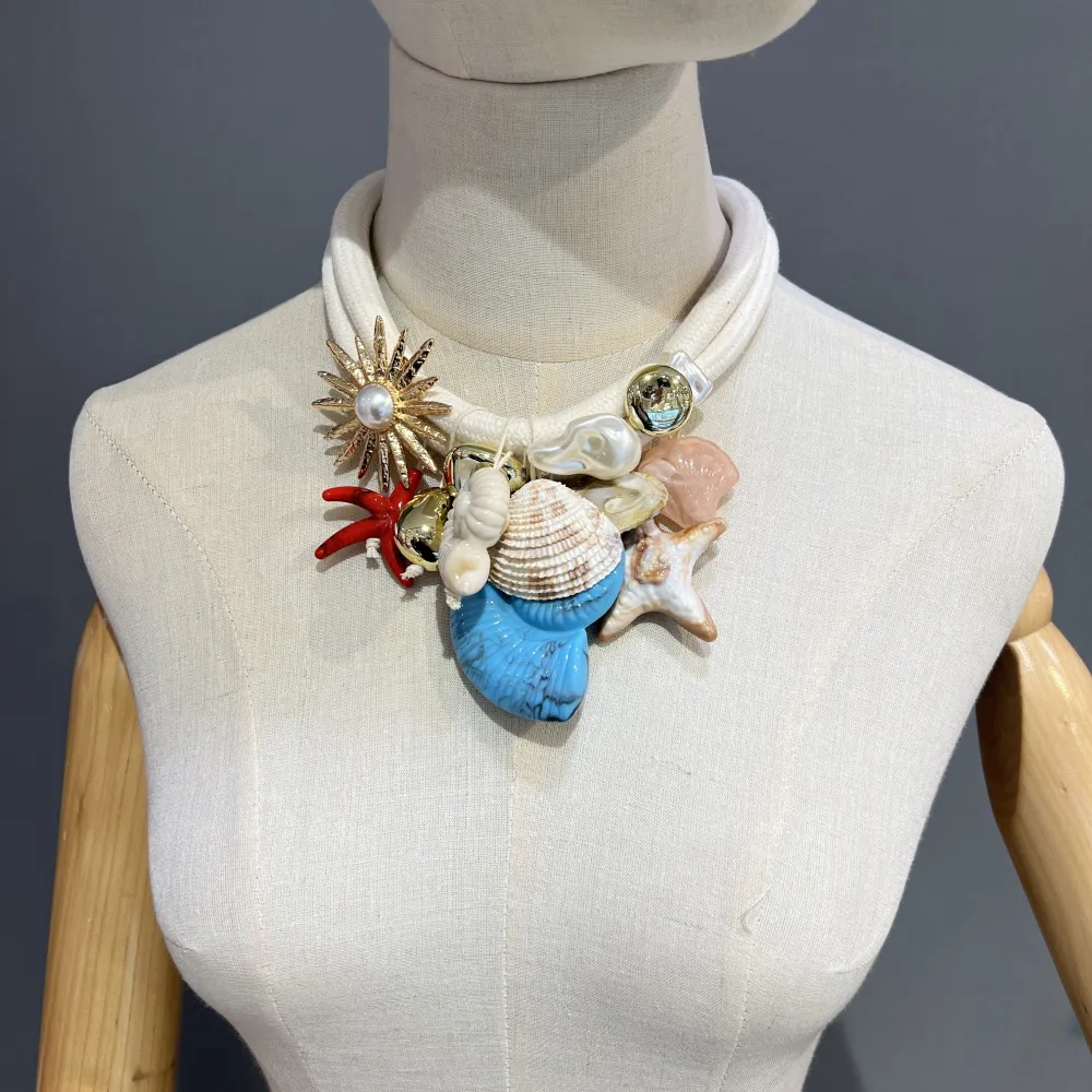 [CMC-297-11] Conchiglia Mare Stella marina -Collana Corta in Resina - CMC-297-11