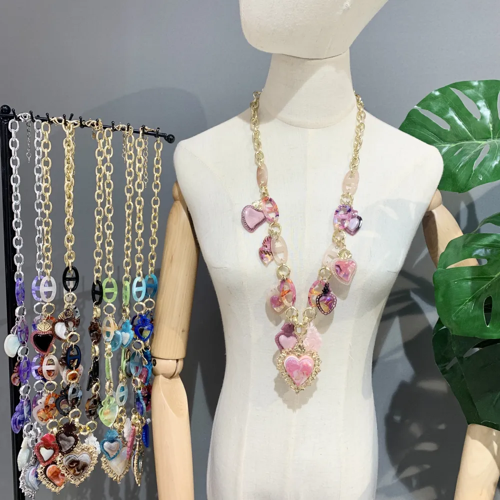 Sacro Cuore-Collana Lunga Moda - CML-13369PE (Rosso)