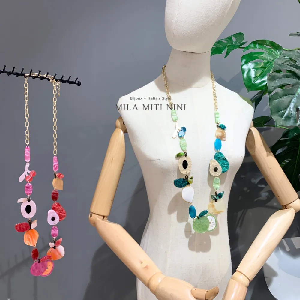 Frutta Pera-Collana Lunga in Resina - CML-13727