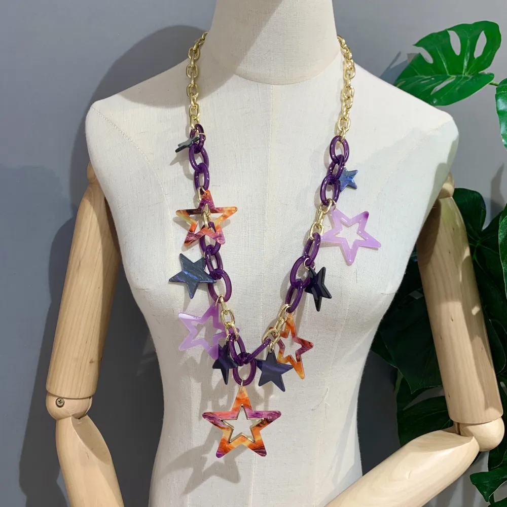 Stella-Collana Lunga in Resina - CML-14013-A (Viola)