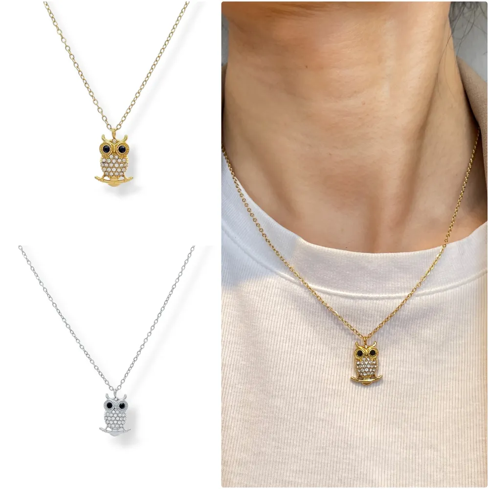 [CO-103-AA5641N] Gufo-Collana Corta in Acciaio EMANA - CO-103-AA5641N (MIX)