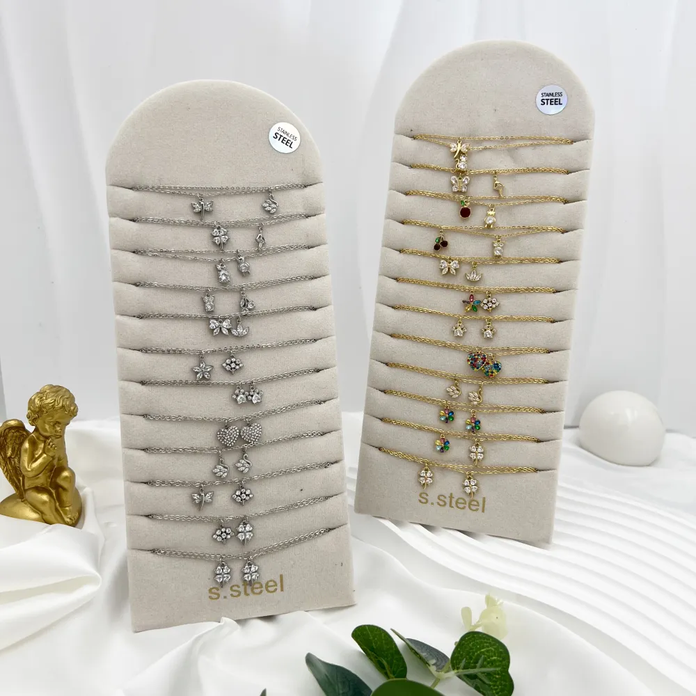 Soggetti Mix con Zirconia-24pz Collane Corte in Acciaio - CPA-103-AA2878-2897N