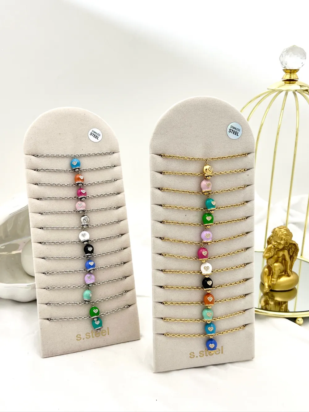 Campanello Smaltato-12pz Collane in Acciaio - CPA-103-AA3438N