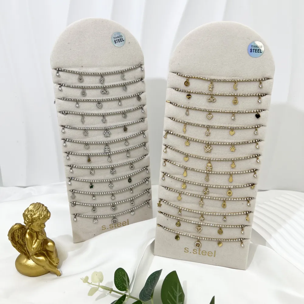 Tennis con Ciondoli-12pz Collane in Acciaio - CPA-103-AA4127N